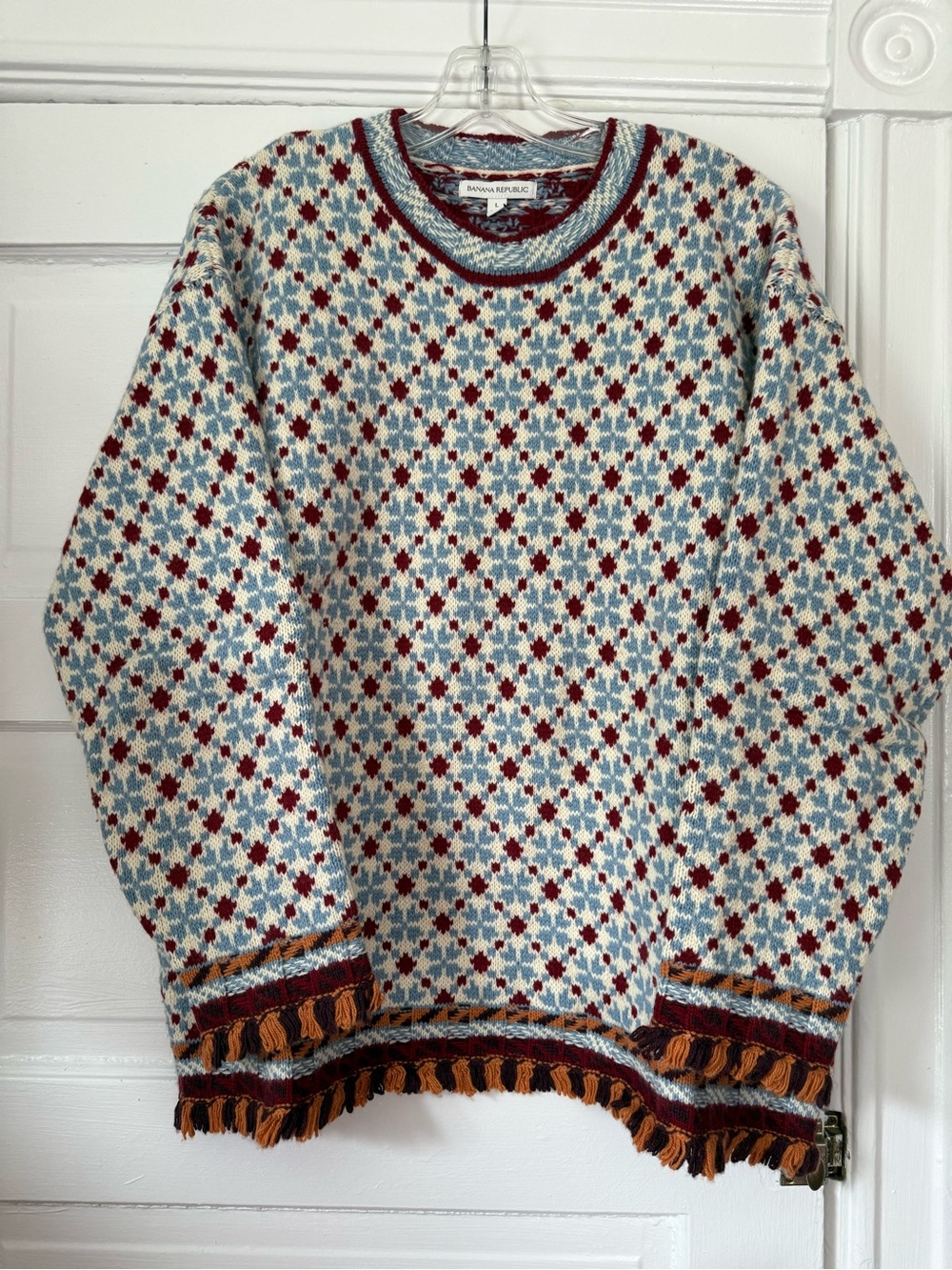 Banana Republic Men's Multicolor Patterned Crewneck Sweater